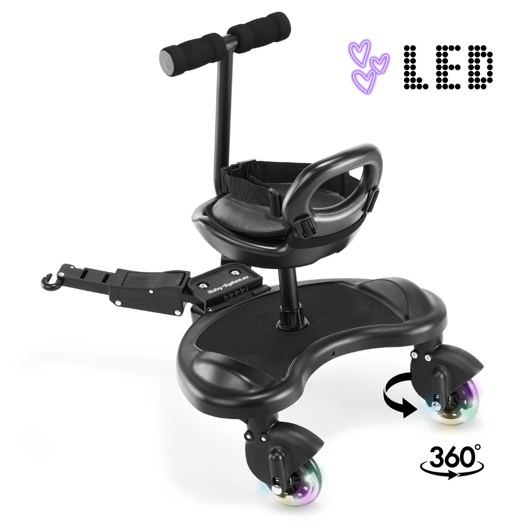 MR BUGGY ratastooli pikendus koos istmega - LED rattad