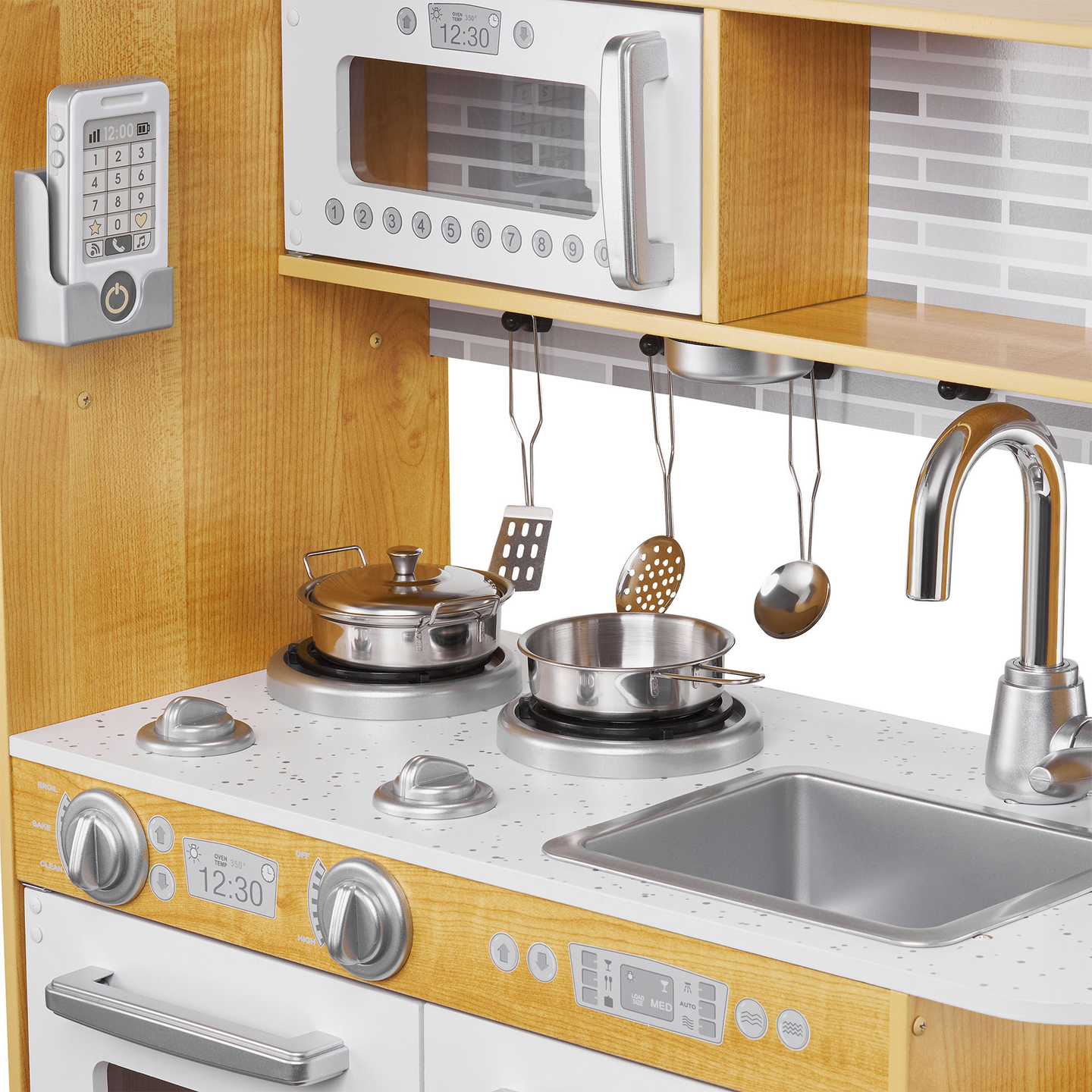 XXL puidust köök koos LED-valgustuse, esiplaadi ja tarvikutega