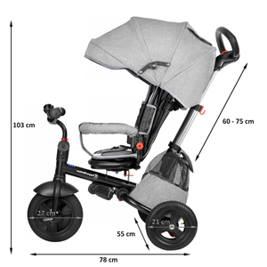 Tobi Velar kolmerattaline jalgratas + vihmakile - hall