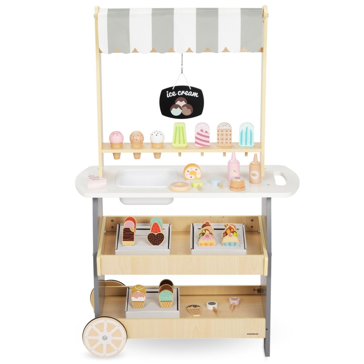 Puidust jäätisekäru ratastel - jäätisekäru