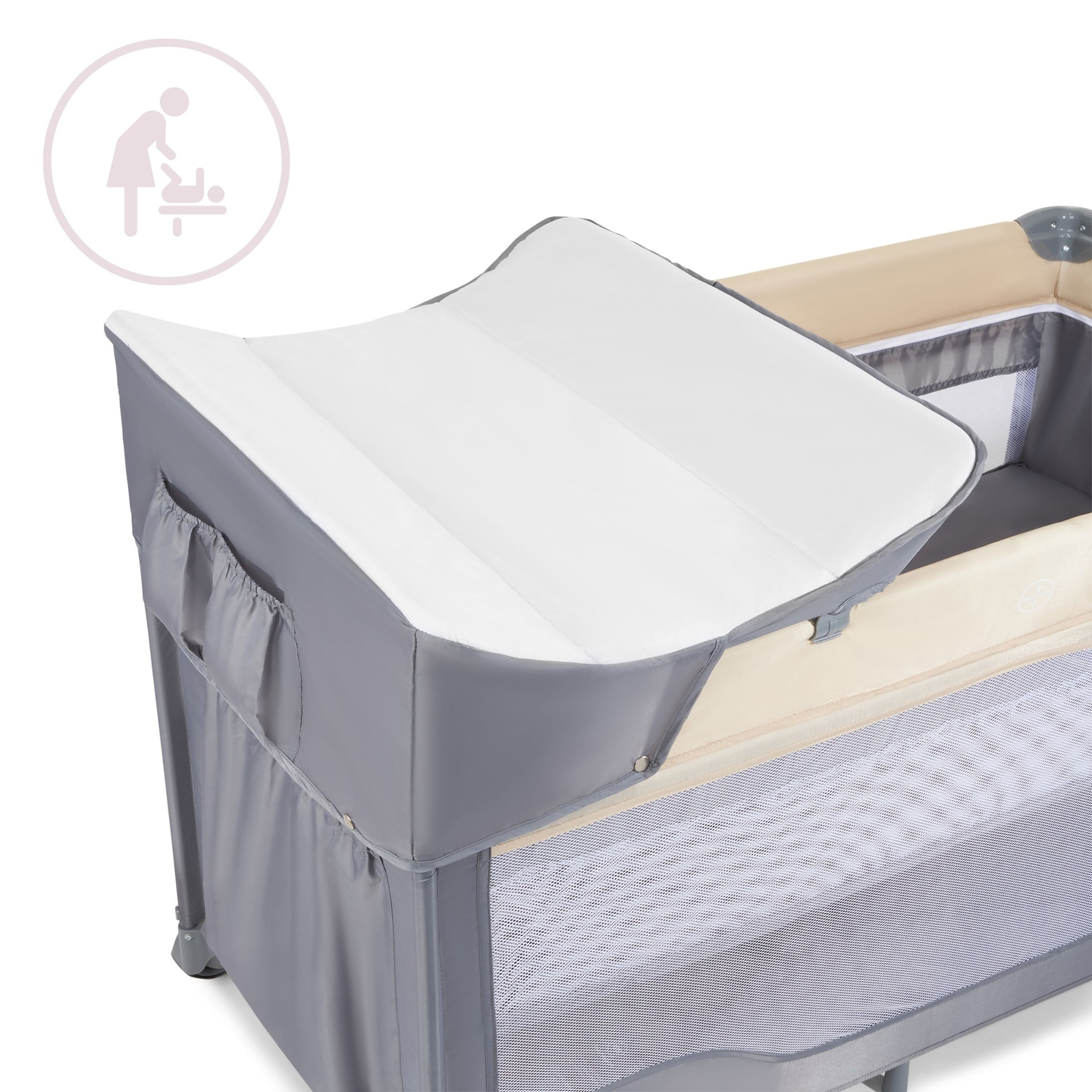 Reisivoodi 0 - 36 m mähkimislauaga + Moby-System HUXLEY mänguaedik