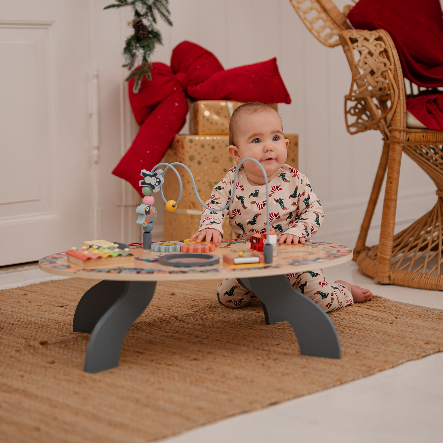 7in1 puidust õppelaud, muusikaline, sensoorne