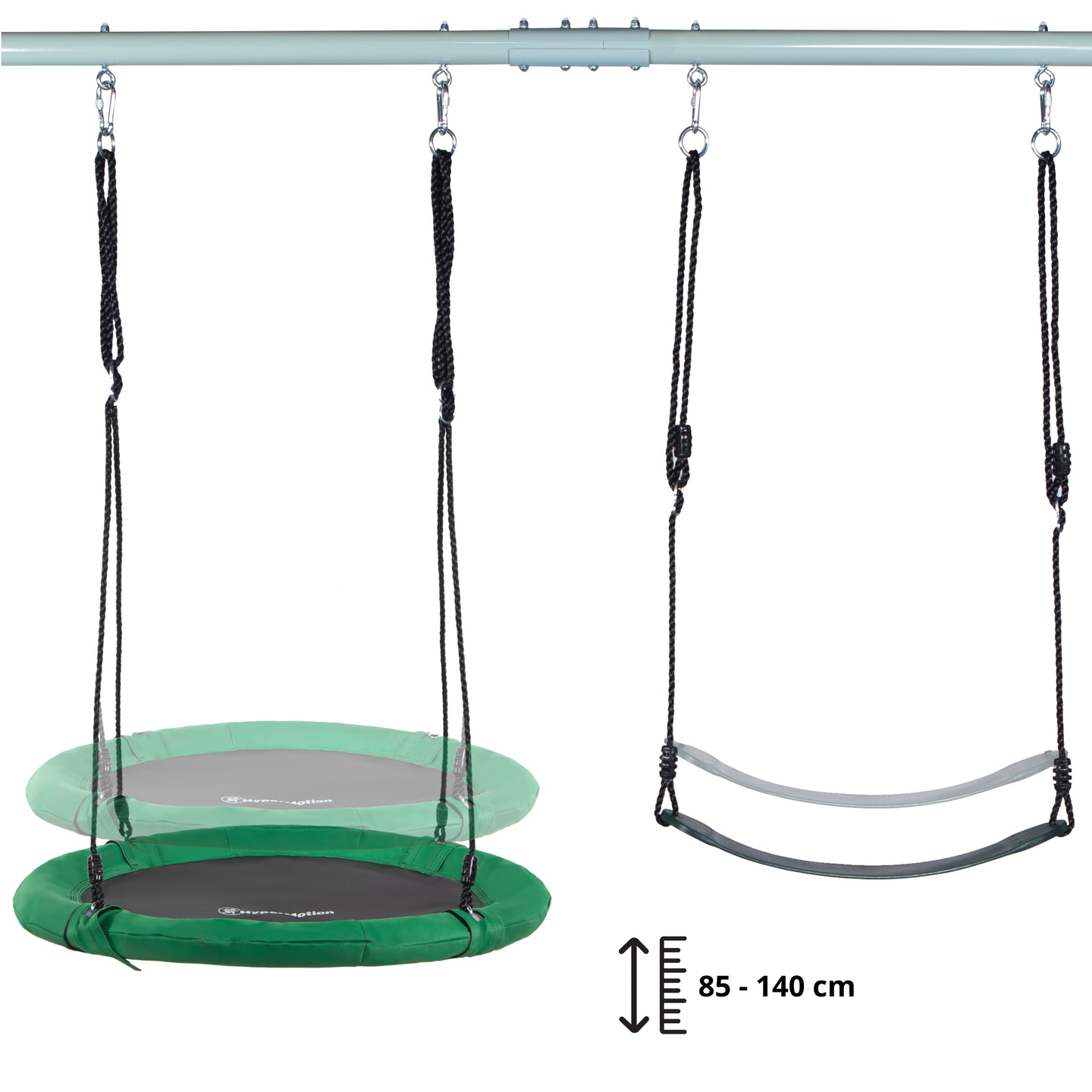 Kahekordne aiakiik raami ja trossidega - iste ja kurepesa