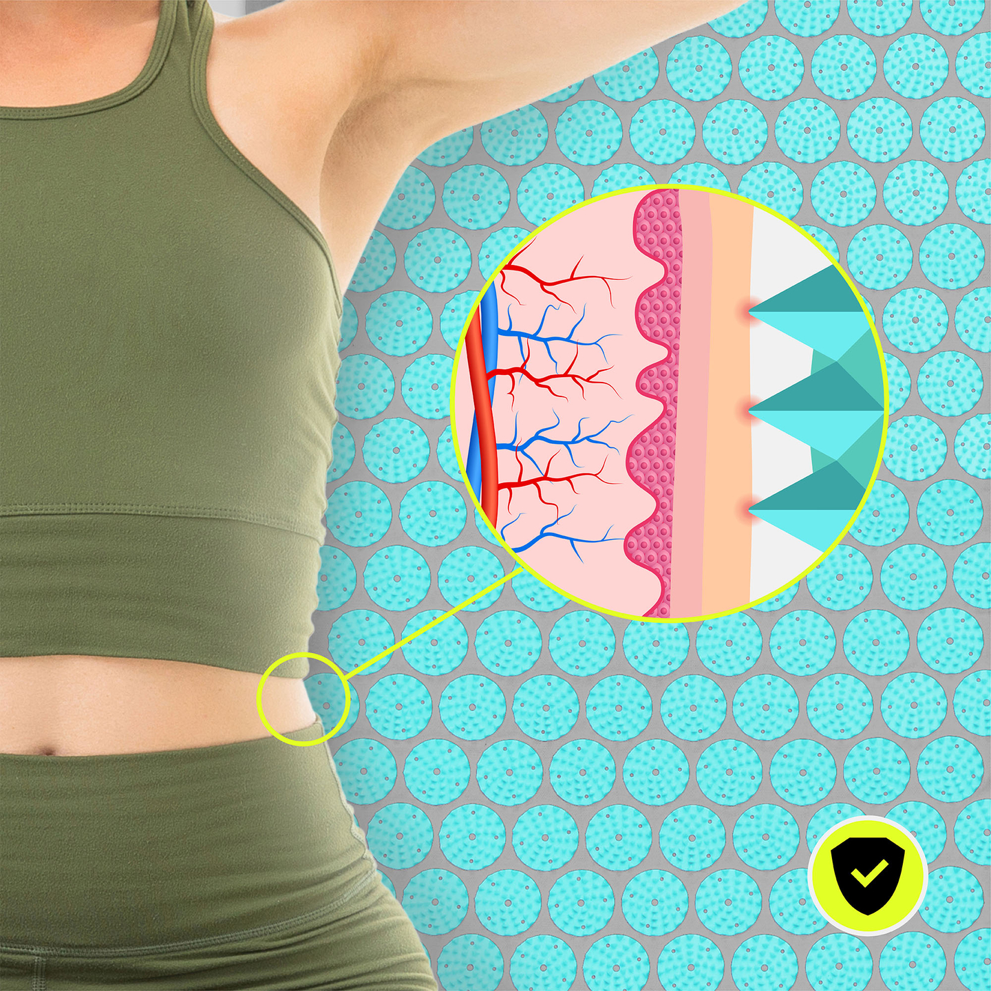 Öko-linane nõelravimatt kookoskiudude ja tatrapadjaga – 68 cm HyperMotion hall-münt