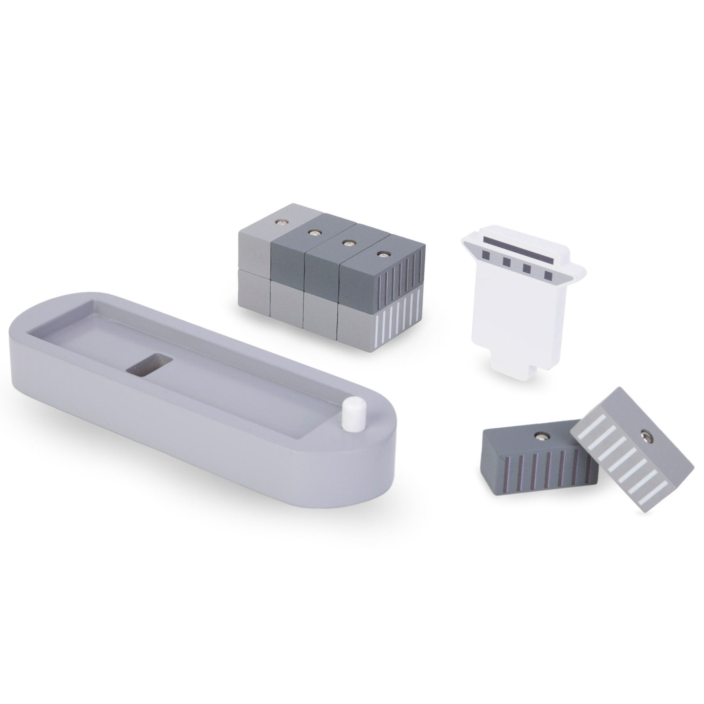 Mobiilne sadamakraana magnetvintsi ja tarvikutega - puidust komplekt