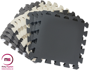 Vahtpuzzle 12tk. - õpivahtmatt 120 x 90 x 1.2cm koos servaga - hall