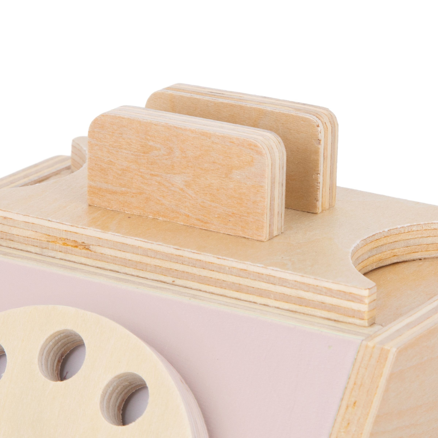 Retro puidust telefon - pastellroosa