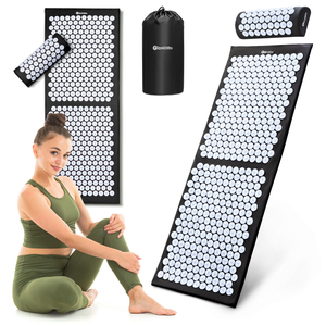 Suur nõelravimatt padja ja kattega - 130 cm HyperMotion mustvalge