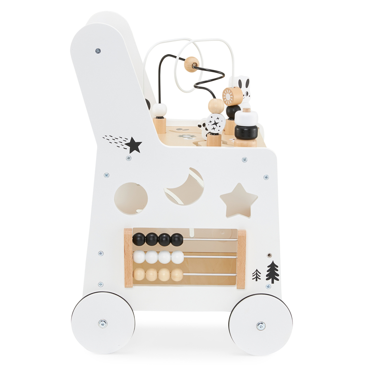 6in1 puidust lapsevanker, jalutuskäru koos õppetabeli funktsiooniga