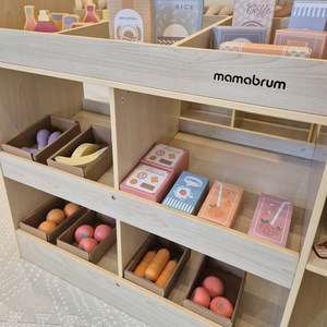 Suur puidust lastepood tahvliga - 91 osa ostlemise rõõmuks!