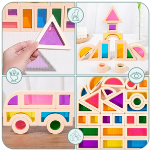 Vikerkaarepuidust klotsid - 25 elementi