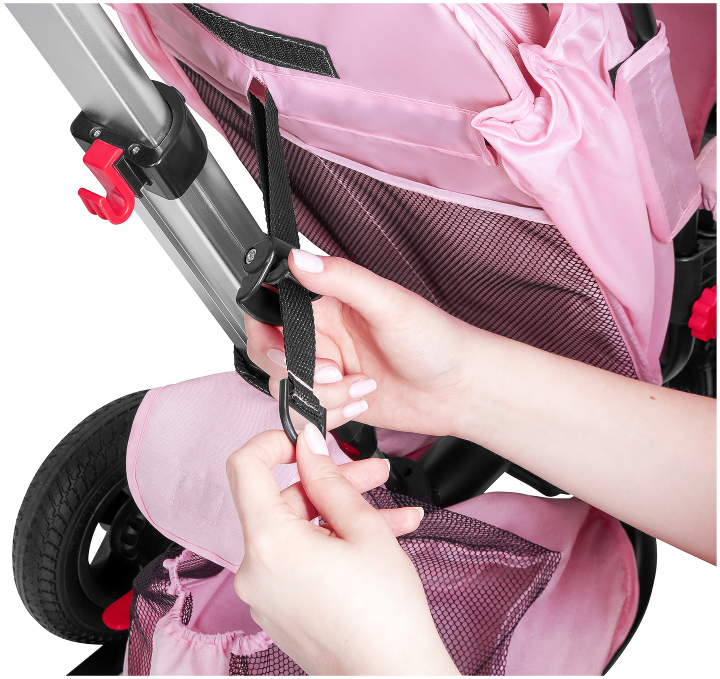 Tobi Velar kolmerattaline jalgratas + vihmafoolium - roosa