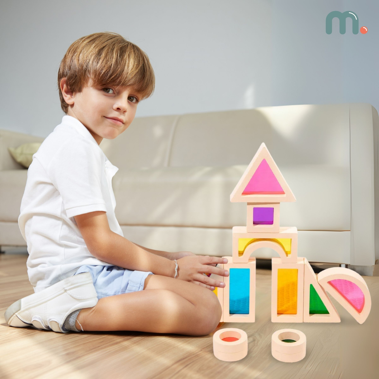 Vikerkaarepuidust klotsid - 25 elementi