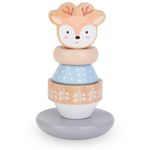 Puidust mänguasjade komplekt - värviline põiming, püramiid Deer, sorteerija Penguin