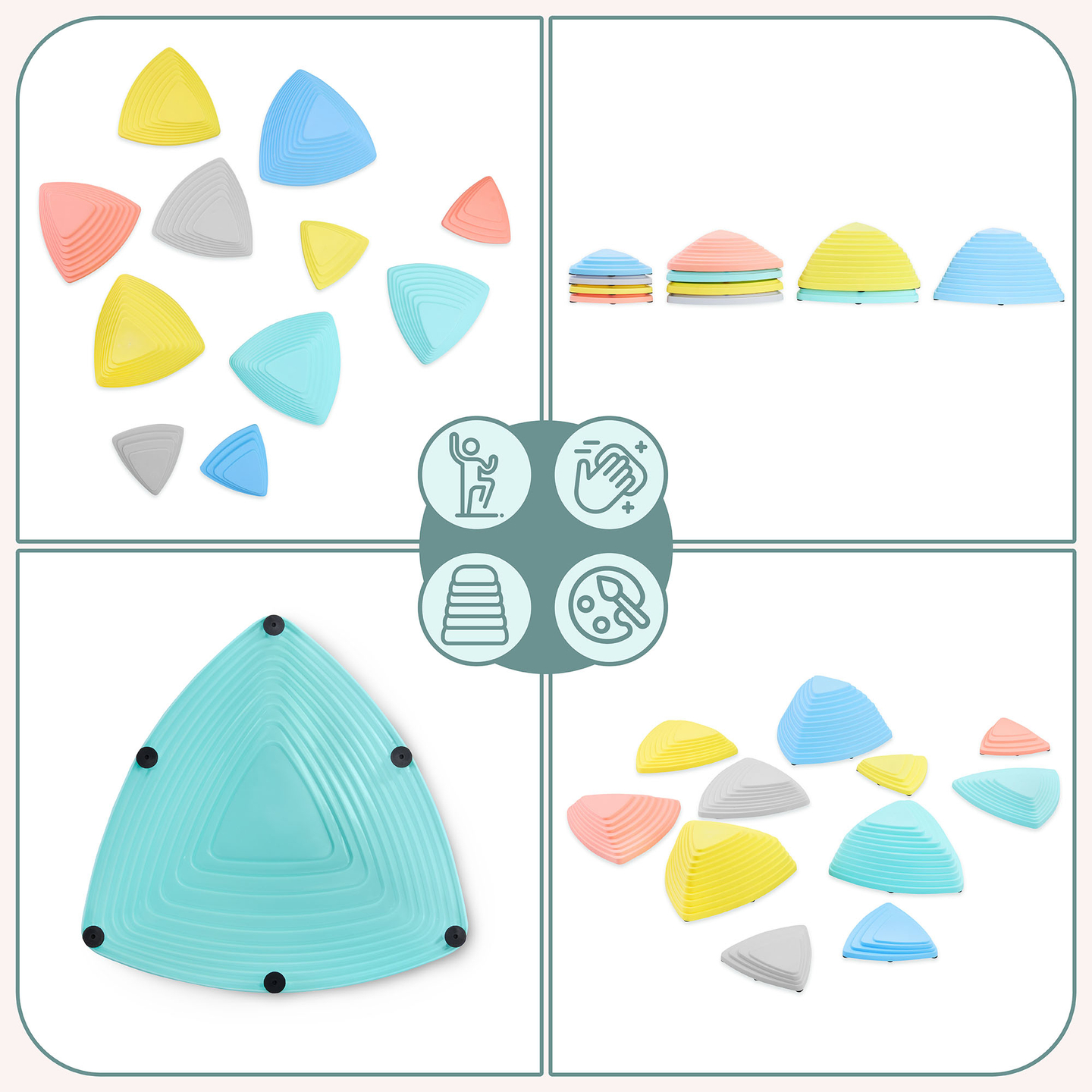 Värvilised tasakaalustuskivid - 11 tükki