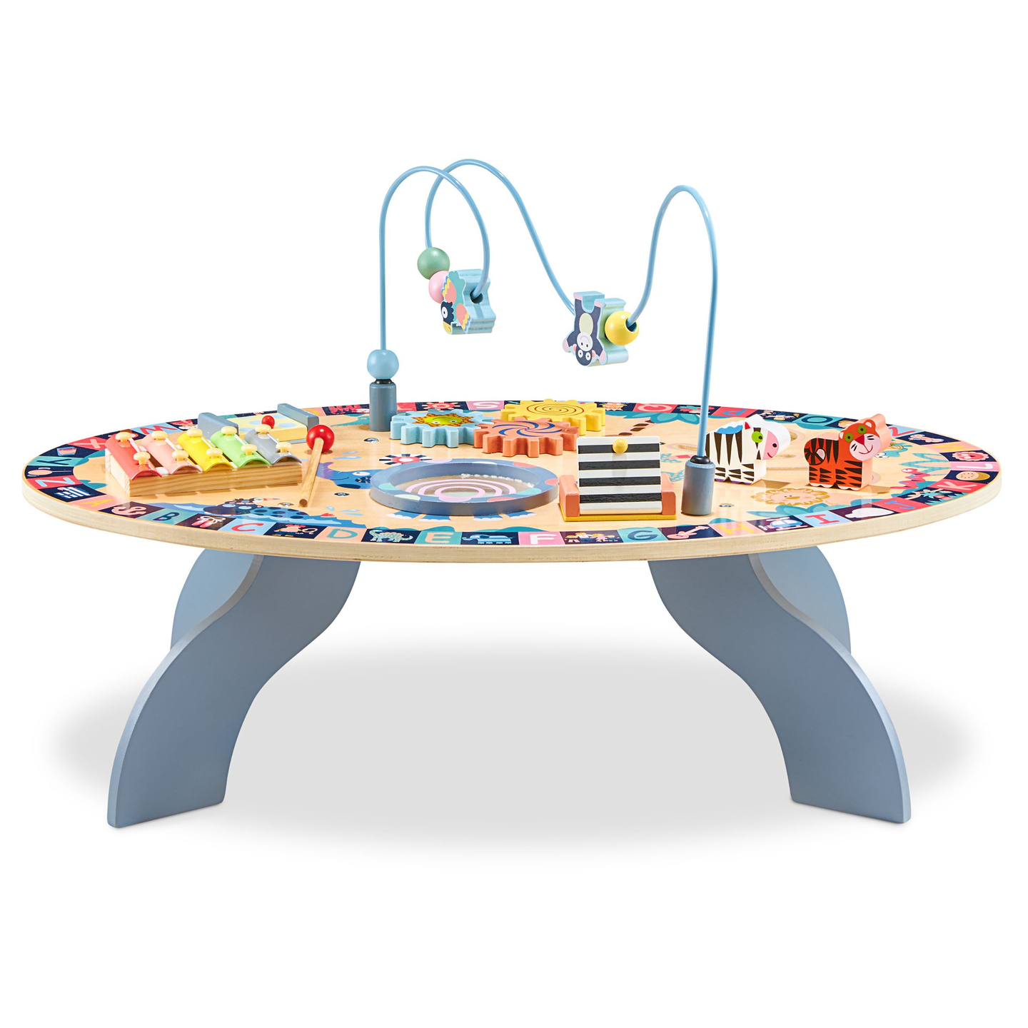 7in1 puidust õppelaud, muusikaline, sensoorne