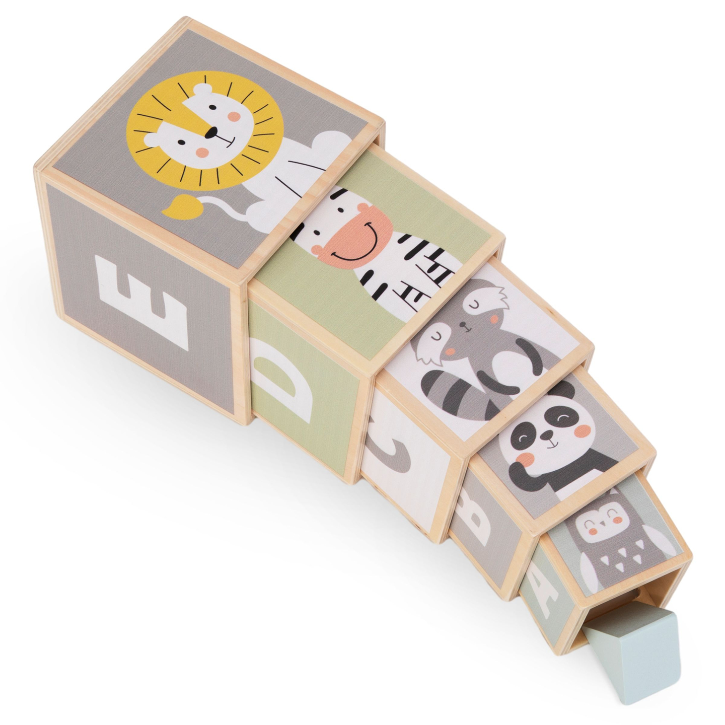 Puidust torn - kuju sorteerija numbrid tähestik loomad