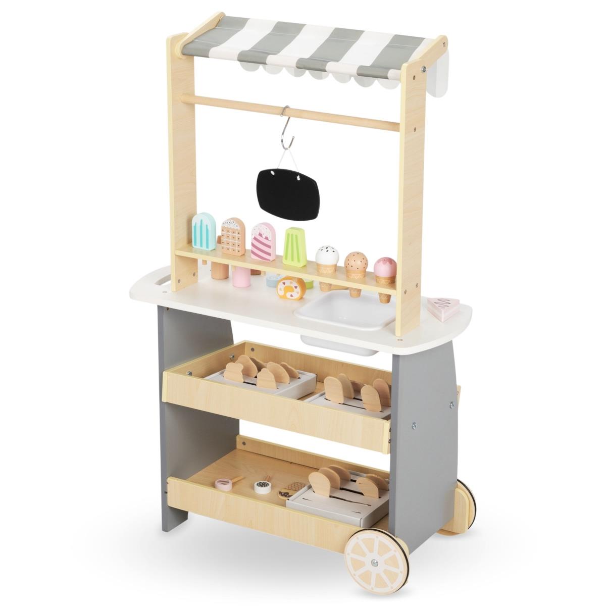 Puidust jäätisekäru ratastel - jäätisekäru