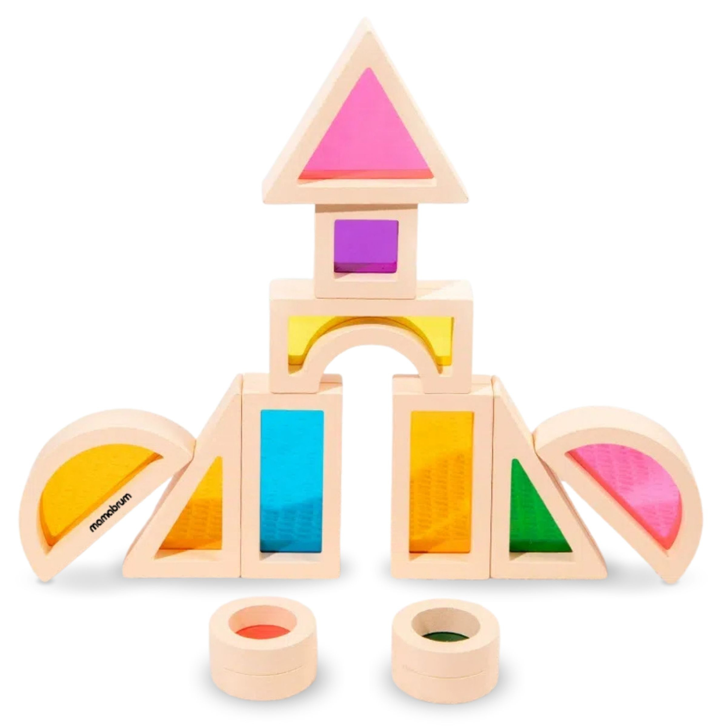 Vikerkaarepuidust klotsid - 25 elementi