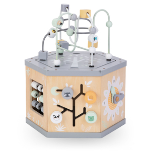 Interaktiivne 7-in-1 puidust hariduslik kuubik - motoriline ring
