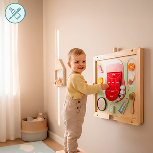 Puidust Montessori õppelaud Väike hambaarst - hambahari, hambapasta, eemaldatavad hambad, peegel, toit, õppimismaitsed