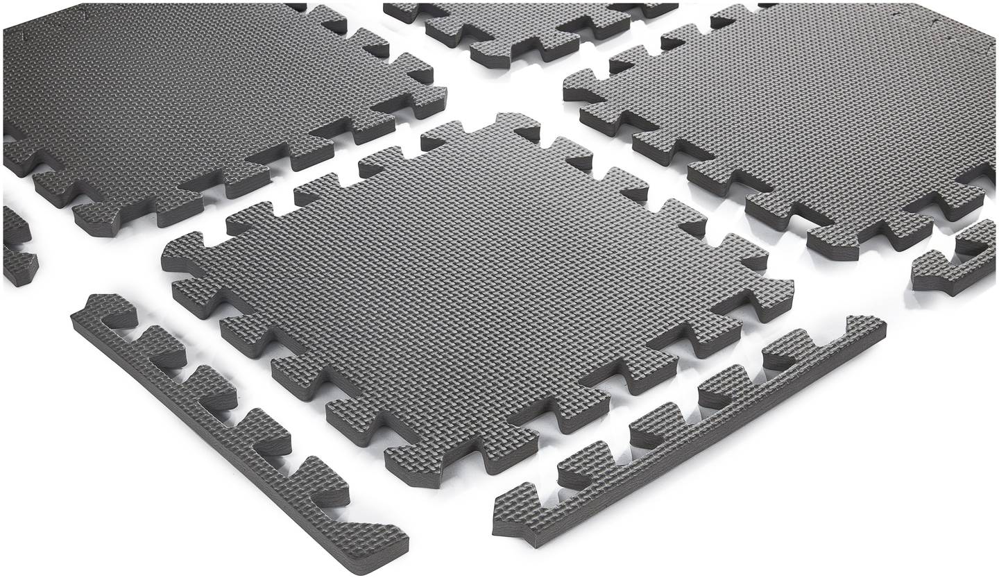 Vahtpuzzle 12tk. - õpivahtmatt 120 x 90 x 1.2cm koos servaga - hall