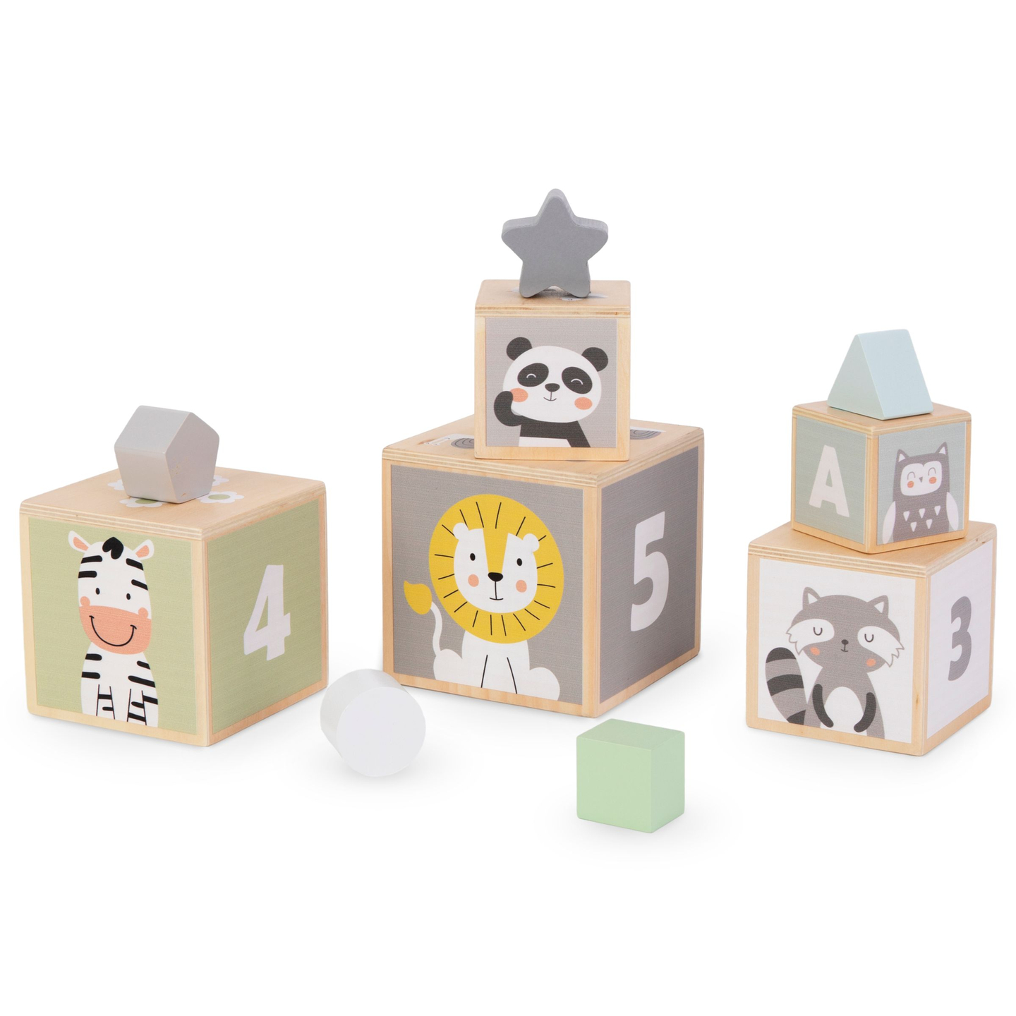 Puidust torn - kuju sorteerija numbrid tähestik loomad