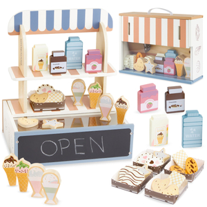 Kokkupandav puidust kauplus - kohvik, kondiitritöökoda koos tarvikutega