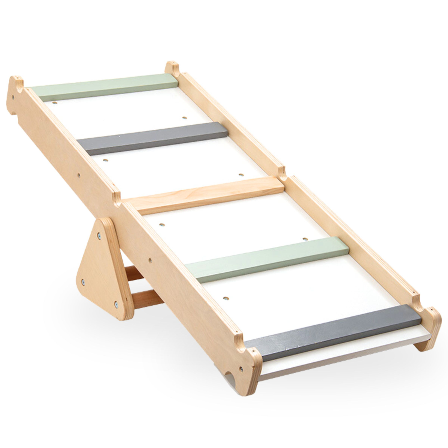 Puidust, omatehtud laste mänguväljak - redel + ronimissein + tasakaalupalk - Pikleri kolmnurk