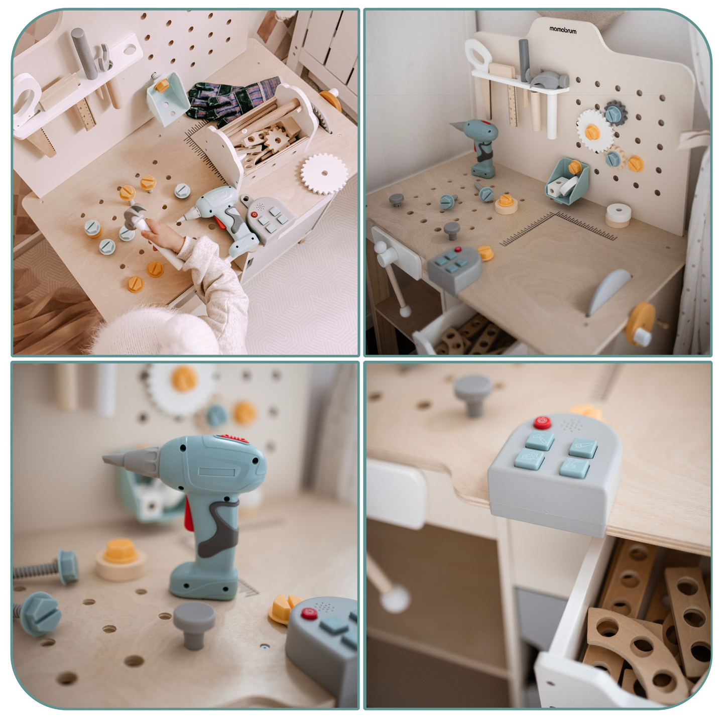 XXL suur puidust töökoda koos tööriistadega - DIY komplekt, 74 elementi