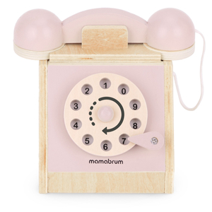 Retro puidust telefon - pastellroosa